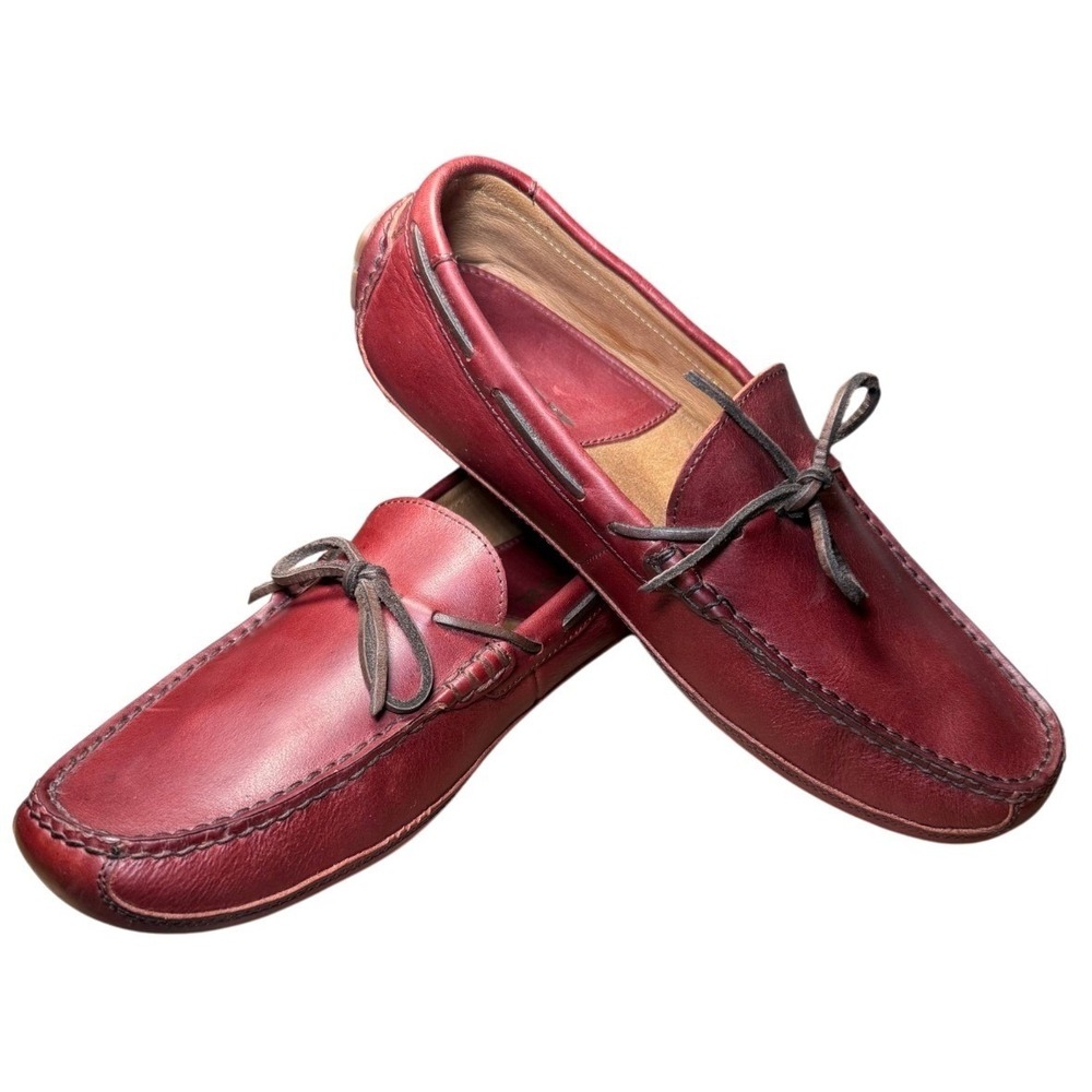 Trask Driving Loafers Men's 9M Burgundy Leather Moccasin Driver Shoes